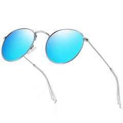 Women's Polarized Round 'Convertible' Metal Sunglasses