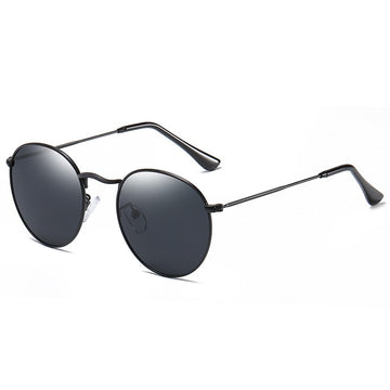 Women's Polarized Round 'Convertible' Metal Sunglasses