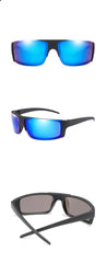 Men's Rectangular Semi Rimless Sports 'Out Back' Plastic Sunglasses