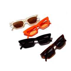 Women's Rectangular 'Ms. Fedelity' Plastic  Sunglasses