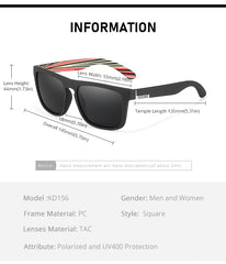 Men's Polarized Square 'Flags' Plastic Sunglasses