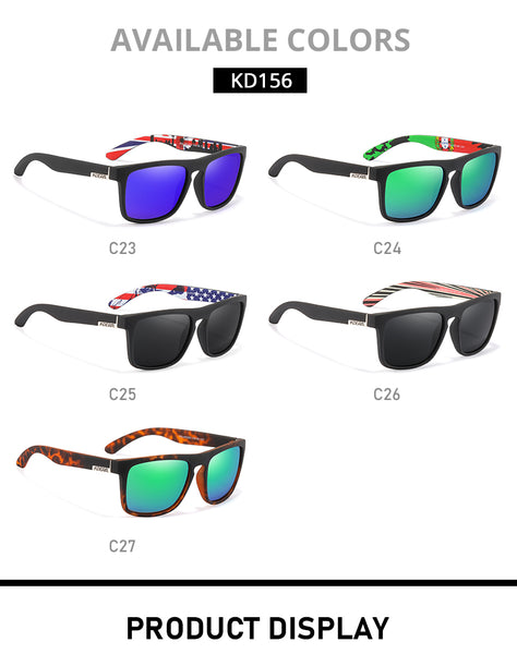 Men's Polarized Square 'Flags' Plastic Sunglasses