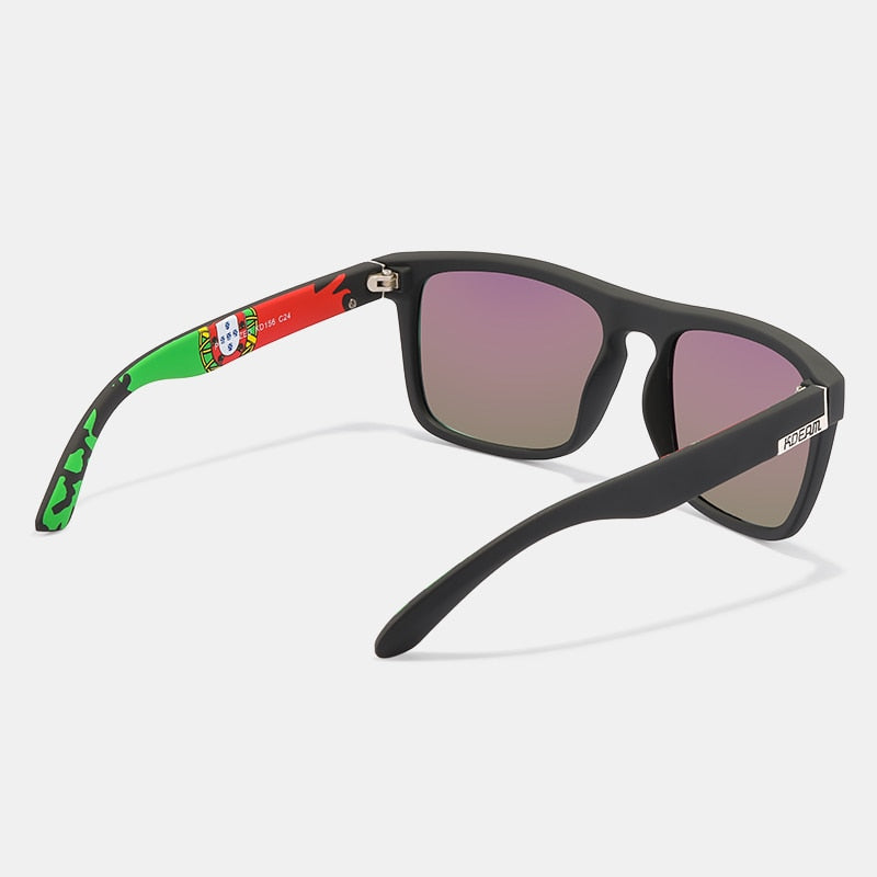 Men's Polarized Square 'Flags' Plastic Sunglasses