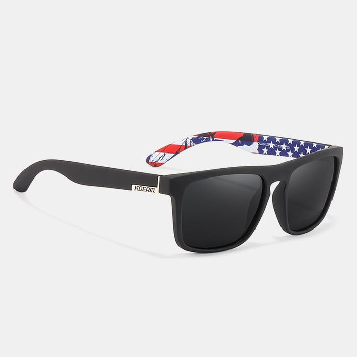 Men's Polarized Square 'Flags' Plastic Sunglasses