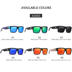 Men's Polarized Rectangular 'Goofy Foot' Plastic Sunglasses