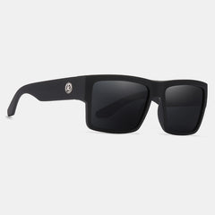 Men's Polarized Rectangular 'Goofy Foot' Plastic Sunglasses