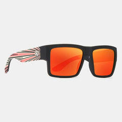 Men's Polarized Rectangular 'Goofy Foot' Plastic Sunglasses