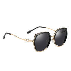 Women's Polarized Square 'Sally Karera' Metal Sunglasses