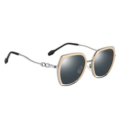 Women's Polarized Square 'Sally Karera' Metal Sunglasses