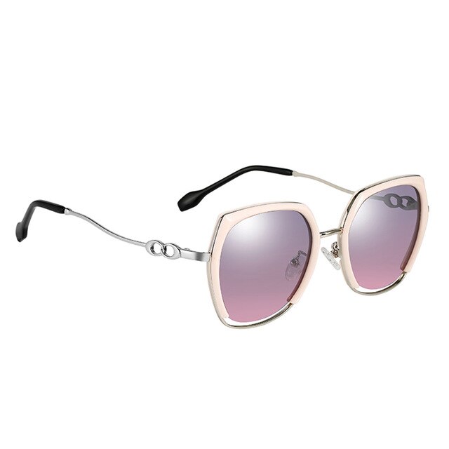 Women's Polarized Square 'Sally Karera' Metal Sunglasses