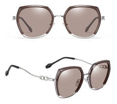 Women's Polarized Square 'Sally Karera' Metal Sunglasses