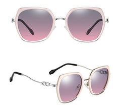 Women's Polarized Square 'Sally Karera' Metal Sunglasses