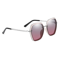 Women's Polarize Hexagonal 'Uprising' Metal Sunglasses