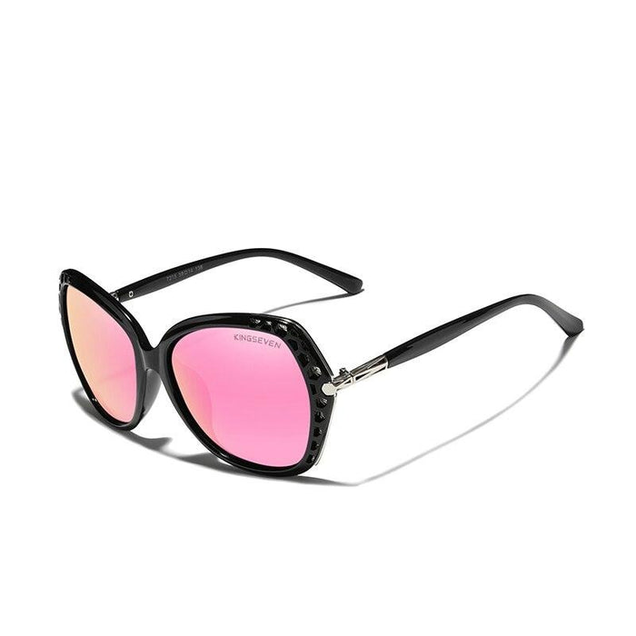 Women's Polarized Round 'Ella' Metal Sunglasses