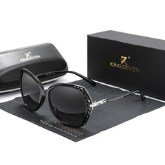 Women's Polarized Round 'Ella' Metal Sunglasses