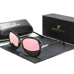 Women's Polarized Round 'Ella' Metal Sunglasses