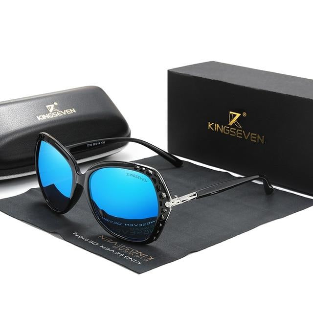 Women's Polarized Round 'Ella' Metal Sunglasses