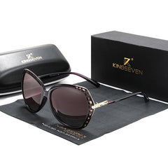 Women's Polarized Round 'Ella' Metal Sunglasses