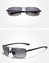 Men's Polarized Rectangular '911 Turbo' Metal  Sunglasses