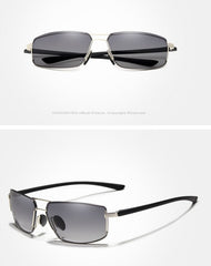 Men's Polarized Rectangular '911 Turbo' Metal  Sunglasses