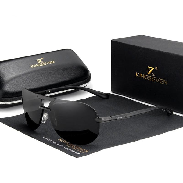 Men's Polarized Aviator Rimless 'Bogey' Metal Sunglasses