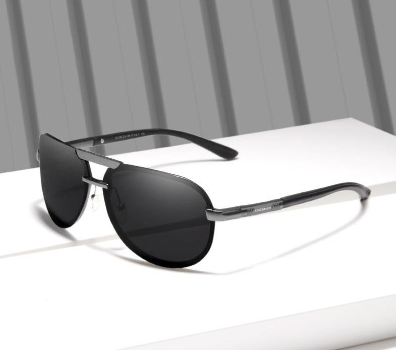 Men's Polarized Aviator Rimless 'Bogey' Metal Sunglasses