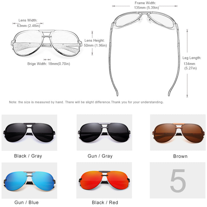 Men's Polarized Aviator Rimless 'Bogey' Metal Sunglasses