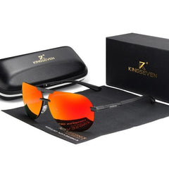 Men's Polarized Aviator Rimless 'Bogey' Metal Sunglasses