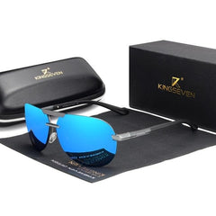 Men's Polarized Aviator Rimless 'Bogey' Metal Sunglasses