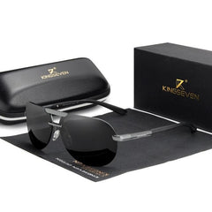 Men's Polarized Aviator Rimless 'Bogey' Metal Sunglasses