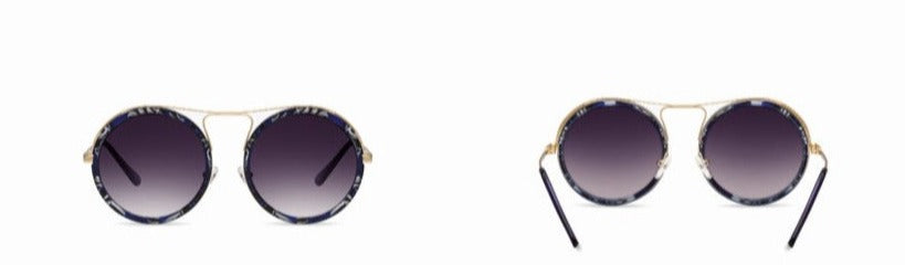 Women's Round Polarized 'Gatsby II' Metal Sunglasses