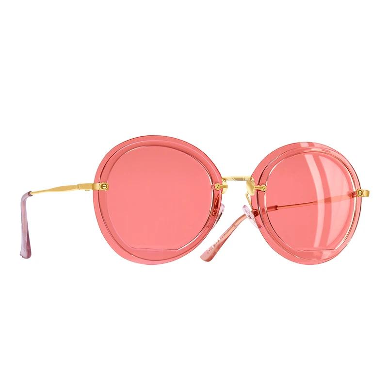 Women's Round Clear 'Oculus' Metal Sunglasses