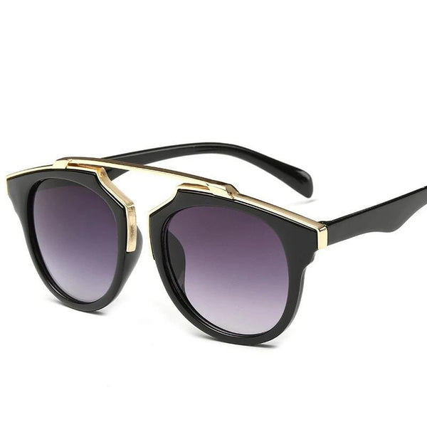 Women's Round 'Katana' Plastic Sunglasses