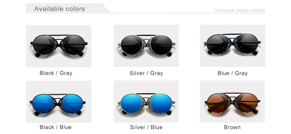 Men's Retro Polarized Round 'Smoke Rock' Metal Sunglasses