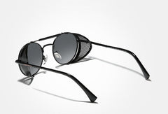 Men's Retro Polarized Round 'Smoke Rock' Metal Sunglasses