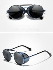 Men's Retro Polarized Round 'Smoke Rock' Metal Sunglasses