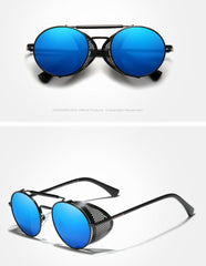 Men's Retro Polarized Round 'Smoke Rock' Metal Sunglasses