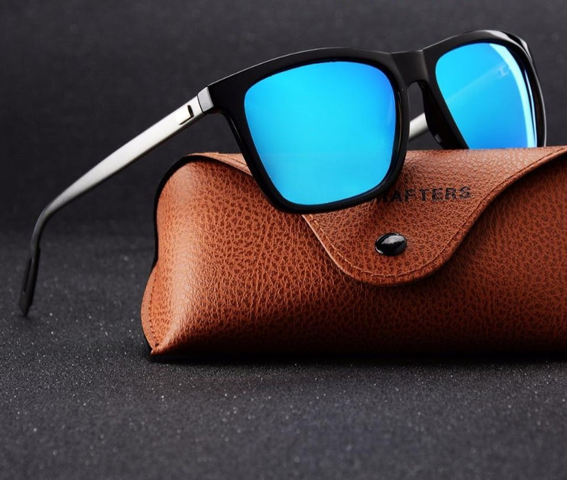 Men's Square 'Whiskey Business' Metal Sunglasses