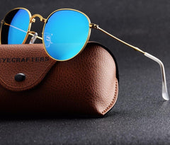 Women's Polarized Oval 'Modern' Metal Sunglasses