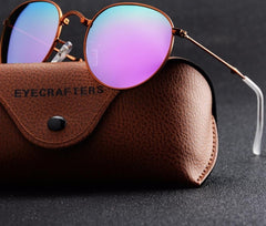 Women's Polarized Oval 'Modern' Metal Sunglasses