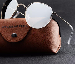 Women's Polarized Oval 'Modern' Metal Sunglasses