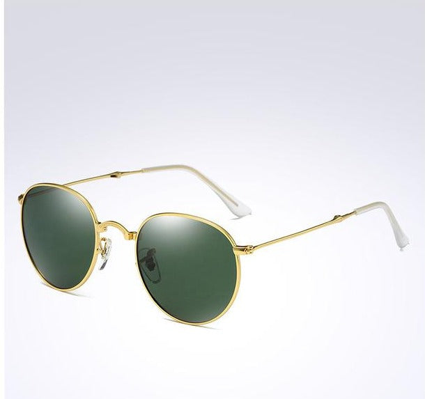 Women's Polarized Oval 'Modern' Metal Sunglasses