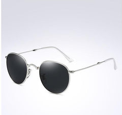 Women's Polarized Oval 'Modern' Metal Sunglasses