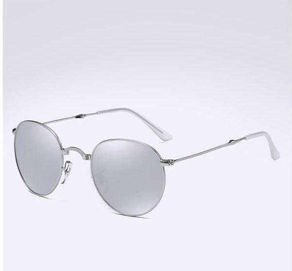 Women's Polarized Oval 'Modern' Metal Sunglasses