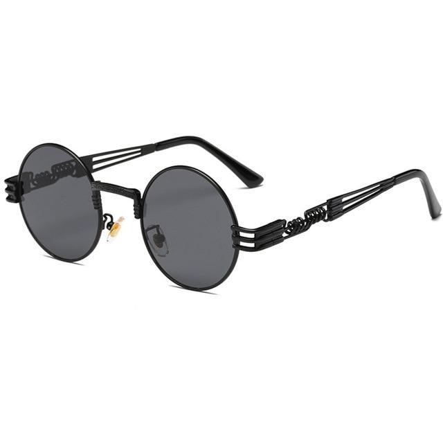Unisex Steampunk Oval 'Digital' Metal Sunglasses