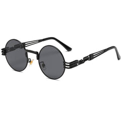 Unisex Steampunk Oval 'Digital' Metal Sunglasses