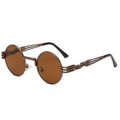 Unisex Steampunk Oval 'Digital' Metal Sunglasses