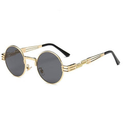 Unisex Steampunk Oval 'Digital' Metal Sunglasses