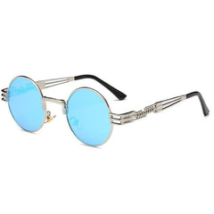 Unisex Steampunk Oval 'Digital' Metal Sunglasses