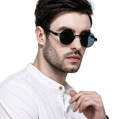 Unisex Steampunk Oval 'Digital' Metal Sunglasses